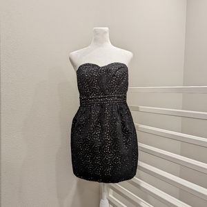 Urban Outfitters Pins and Needles Mini Dress Black Eyelet Sweetheart Dress Sz 0